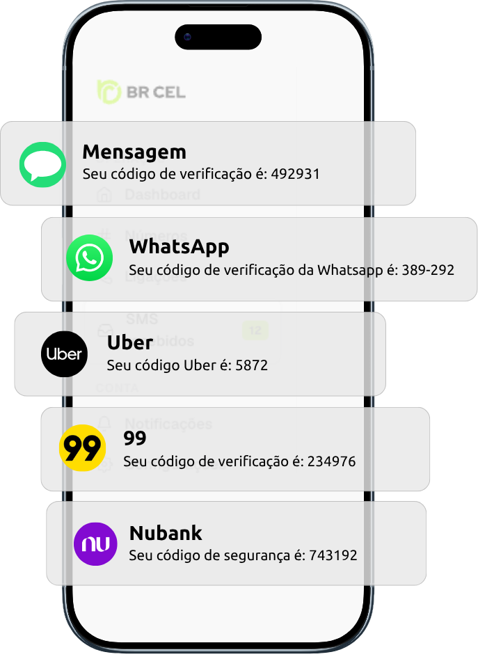 SMS recebido no painel BRCel